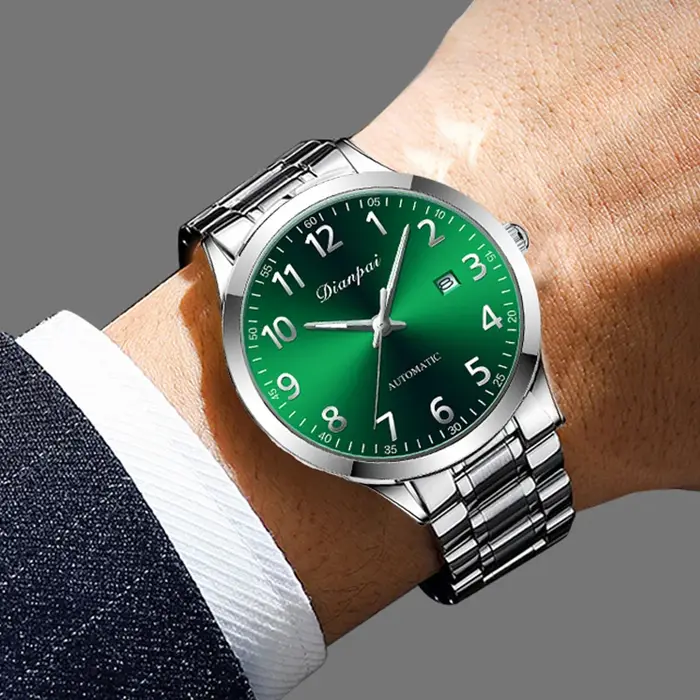 Dianpai nouvelle montre mécanique entièrement automatique originale en acier inoxydable minimaliste échelle numérique montre hommes étanche nuit lueur