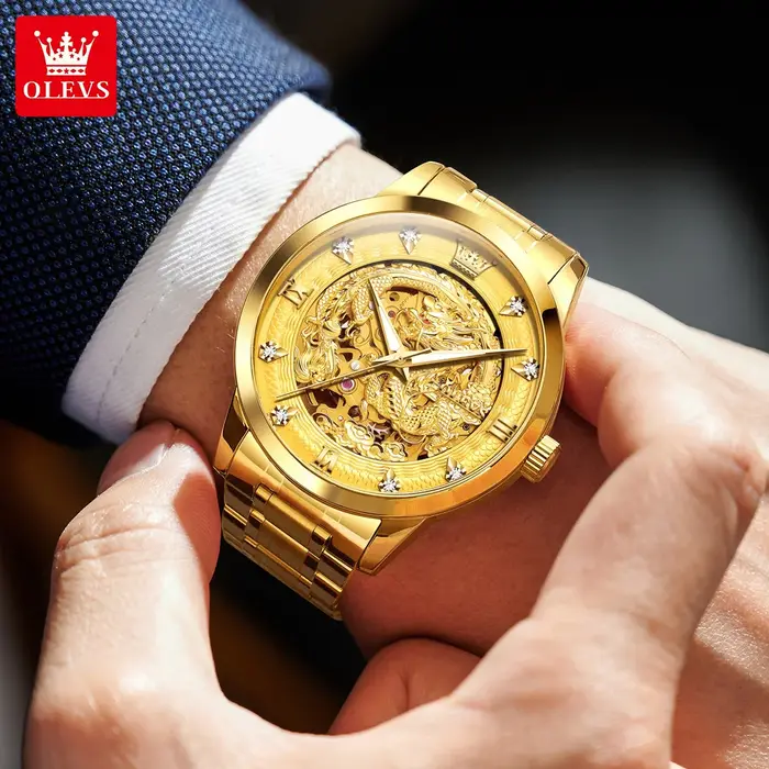 OLEVS-Montre existent pour Homme, Modules de Mouvement Mécanique, Importé CITIZEN, Seton Dragon, Haute Qualité, Étanche, Nouveau