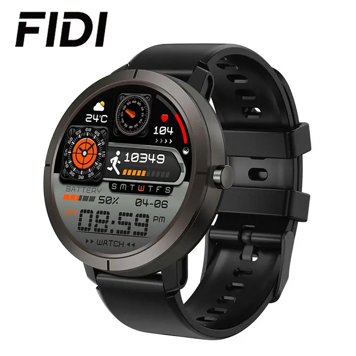 FIDI GPS 6-Satellites montre intelligente 1.32 "HD AMOLED affichage GPS intégré Bluetooth appels téléphoniques sport 5ATM étanche Smartwatch