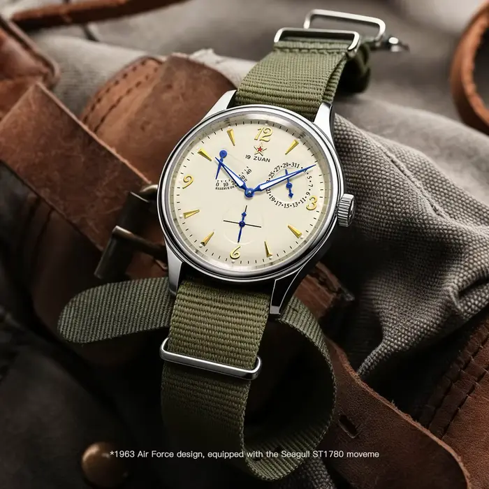 Calenda Seagull1963 Ensemble de montres pour homme 40 mm ST1780 Mouvement mécanique automatique Verre saphir Style rétro Résistant à l'eau