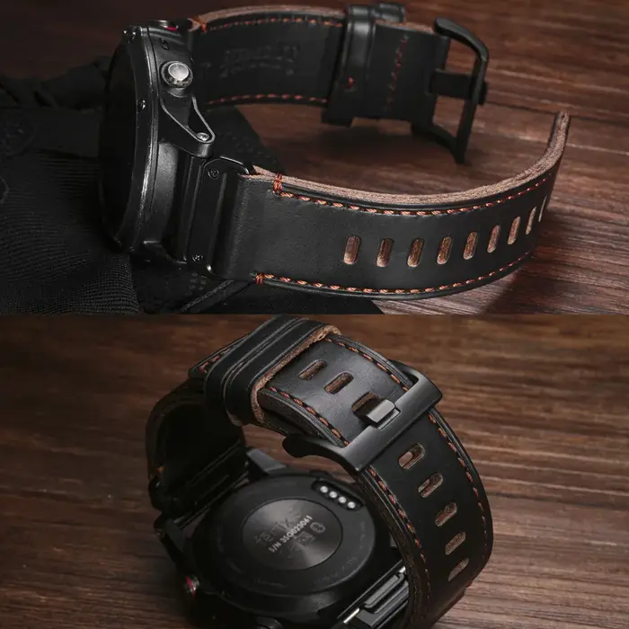 Bracelet en cuir véritable pour Garmin, bracelet de montre professionnel haut de gamme, Quickfit 22, 26mm, Fenix, Epix, MARQ, Quatic, Tactix