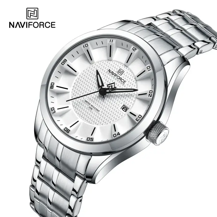 Top marque NAVIFORCE montre pour hommes étanche Quartz affaires décontracté bracelets en acier inoxydable Date horloge Relogio Masculino