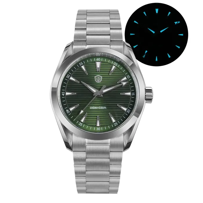 Watchdives WD0006 nouveau japon VH31 montres à Quartz gris 100M étanche saphir miroir lumineux 316L acier 38mm