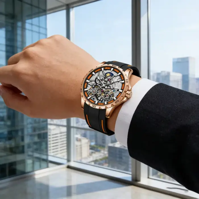 Nouvelle Montre Mécanique AILANG 8826-3 2026 à Double Dôme en Cristal, Tourbillon, Phase de Lune, Lumineuse, Étanche et Tendance