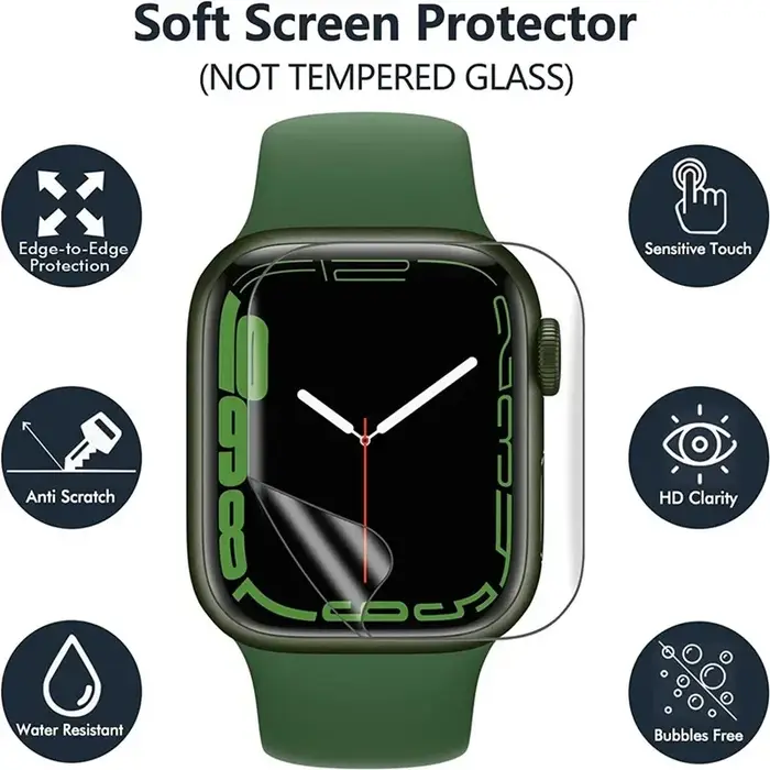 5 pièces Film Hydrogel pour Apple Watch 9 5 6 SE 3 2 1 40MM 44MM 42MM 38MM protecteur d'écran