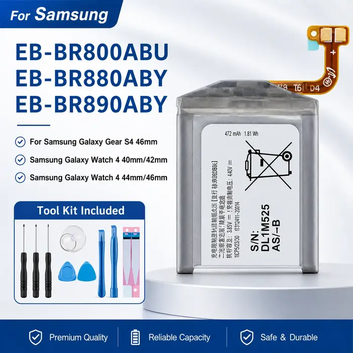 Batterie EB-BR800ABU EB-BR880ABY EB-BR890ABY pour montre Samsung Gear S4 40mm/42mm
