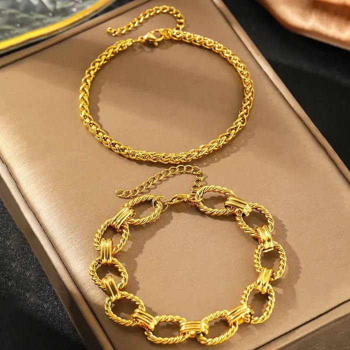 Ensemble de bracelets en acier inoxydable pour femmes
