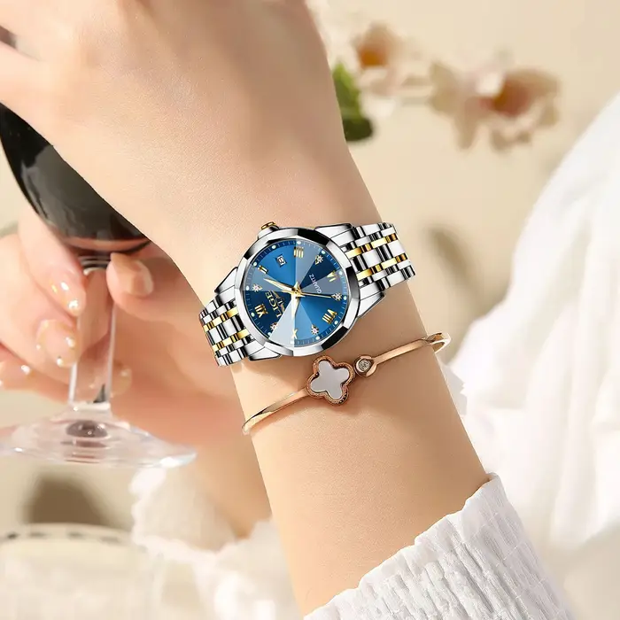 LIGE-Montre de Luxe Élégante pour Femme, en Acier Inoxydable, Étanche, à Quartz, pour Fille