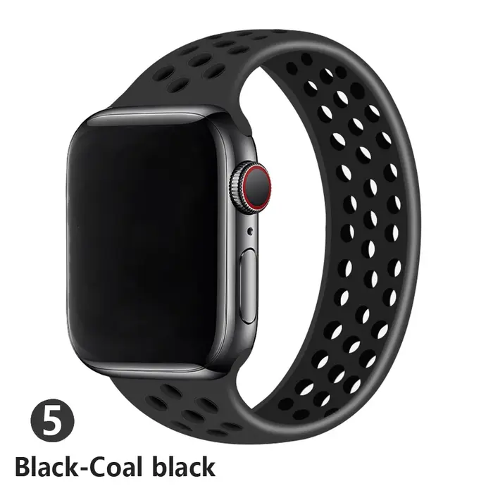Bracelet à boucle unique pour Apple Watch, en silicone respirant, 45mm/41mm 44mm 40mm, pour iWatch s