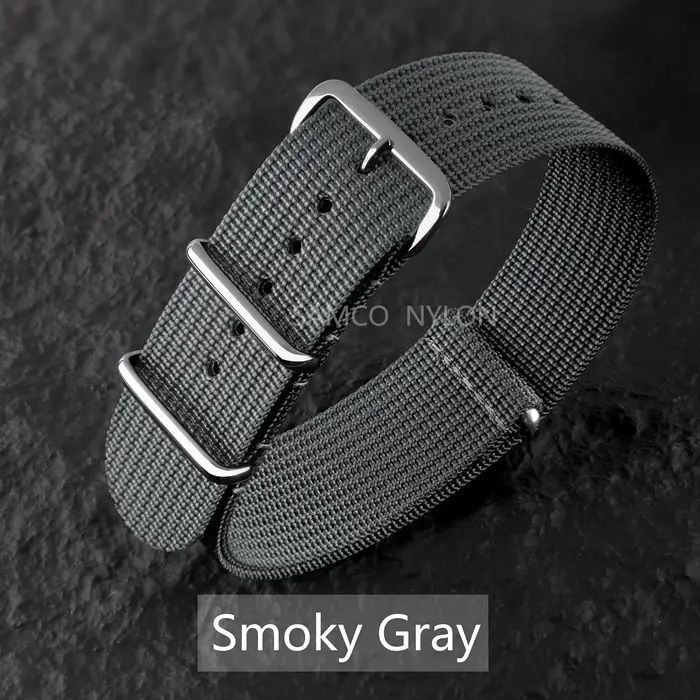 Bracelet de montre en Nylon nervuré 20mm 22mm bracelets