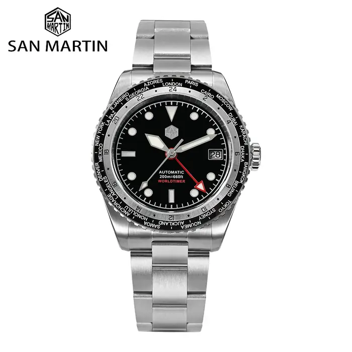San Martin-Montre-bracelet mécanique automatique pour homme