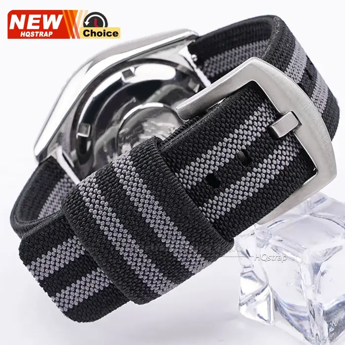 Nouveau bracelet de montre en nylon élastique tissé, 18mm 20mm 22mm, universel, à libération rapide, pour montre militaire, bracelet pour femmes et hommes