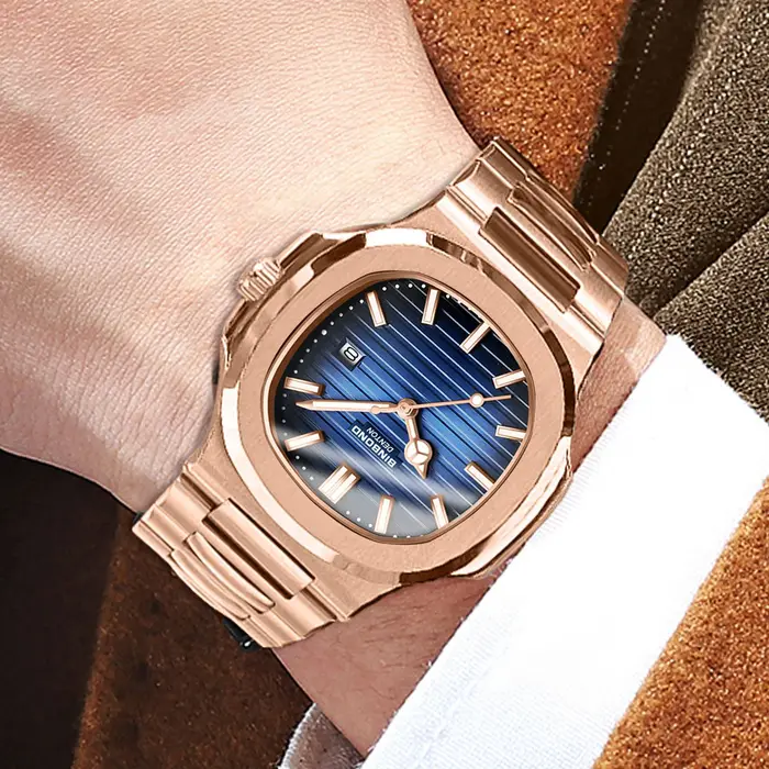 Montres-bracelets en quartz robustes originales BINBOND pour hommes, montres de luxe lumineuses, étanches, avec date automatique, précises, montres décontractées pour hommes, reloj