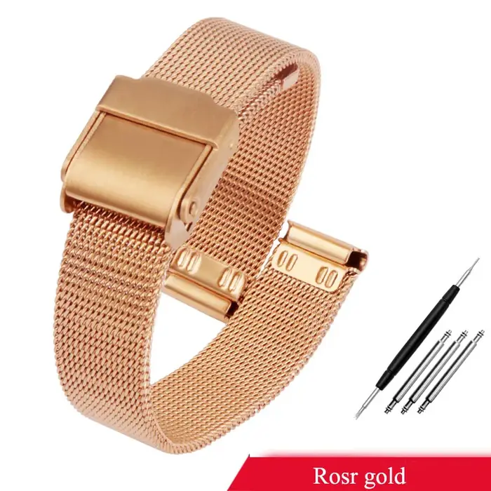 Bracelet de montre en maille Milan pour Casio, petit argent rétro petit or LA670 LA680 LA690, bracelet de montre en acier inoxydable pour femmes 13mm 14mm