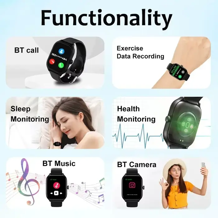 Écran tactile montre intelligente étapes de musique compte Bluetooth appel 2025 Smartwatch pour hommes femmes suivi des calories surveillance de la fréquence cardiaque H9