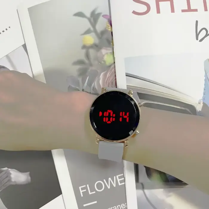 Montres numériques pour femmes mode Simple cadran rond montre LED Sport décontracté hommes montre-bracelet électronique
