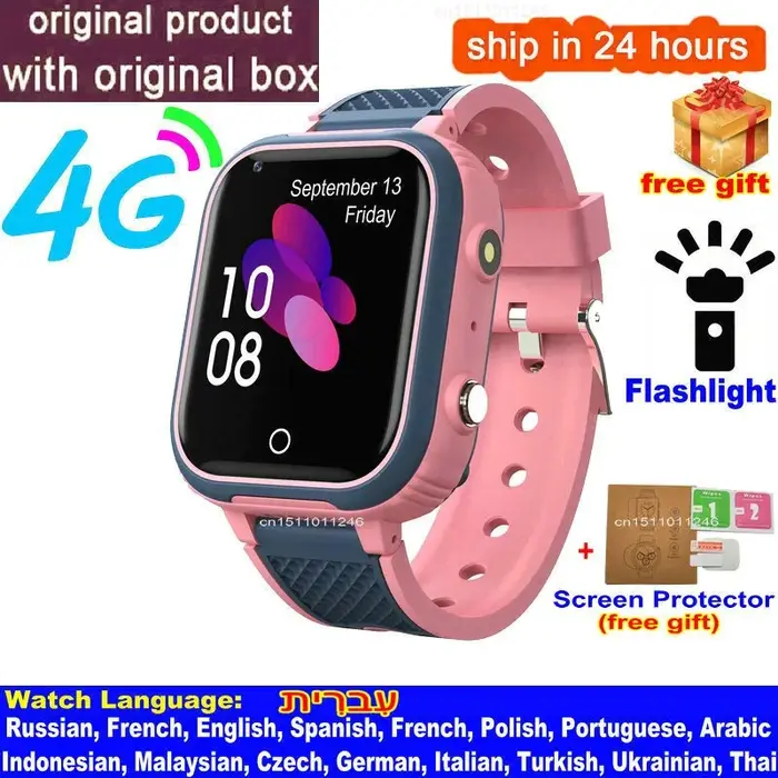 4G montre intelligente enfants GPS WIFI appel vidéo SOS IP67 étanche enfant Smartwatch caméra moniteur Tracker Location