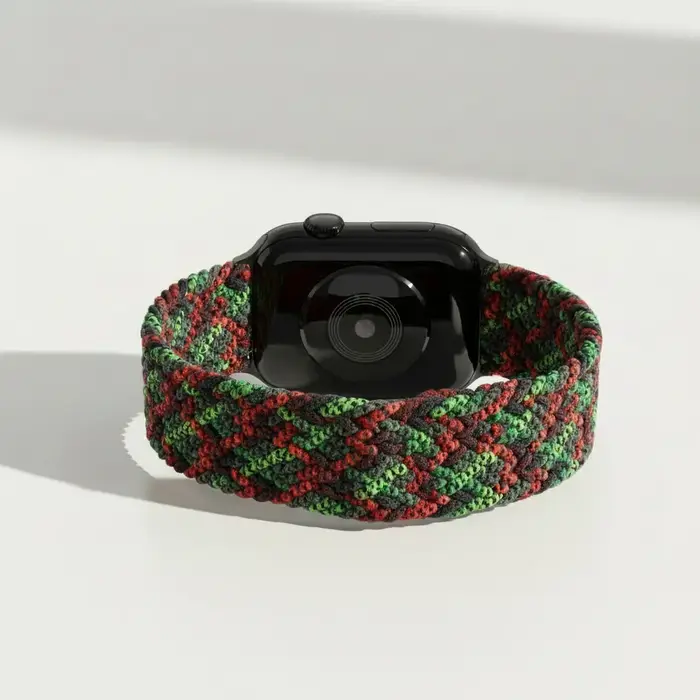 Bracelet tressé Black Unity pour Apple Watch 44mm 45mm 40mm 41mm 46mm