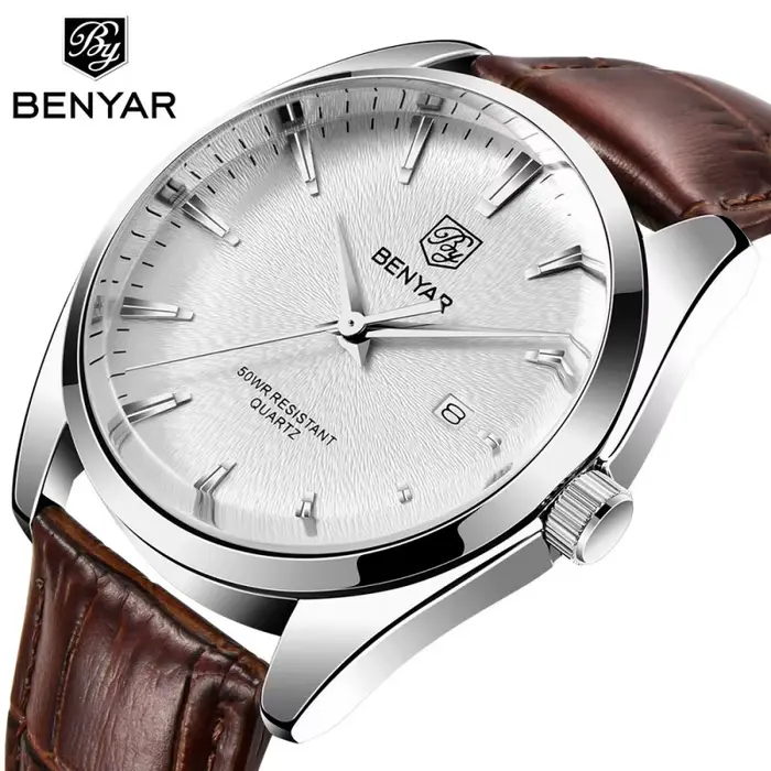Benyar 5163 Top marque de luxe montres militaires en cuir