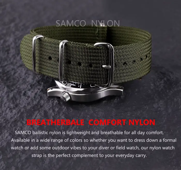 Bracelet de montre en Nylon nervuré 20mm 22mm bracelets