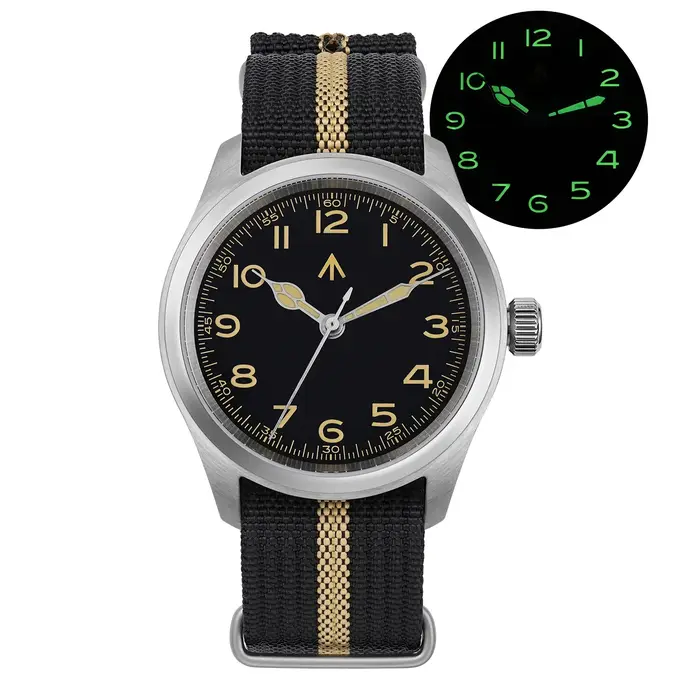 Militado ML08 V2 montre à Quartz Vintage militaire VH31 mouvement Double cristal saphir C3 BGW-9 lum
