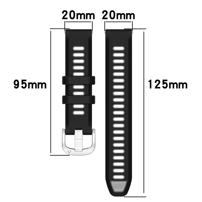Nouveau bracelet de montre en Silicone de 20mm pour Garmin Forerunner 165 / 245 / 645 / 158 / Vivoactive 3 / 5
