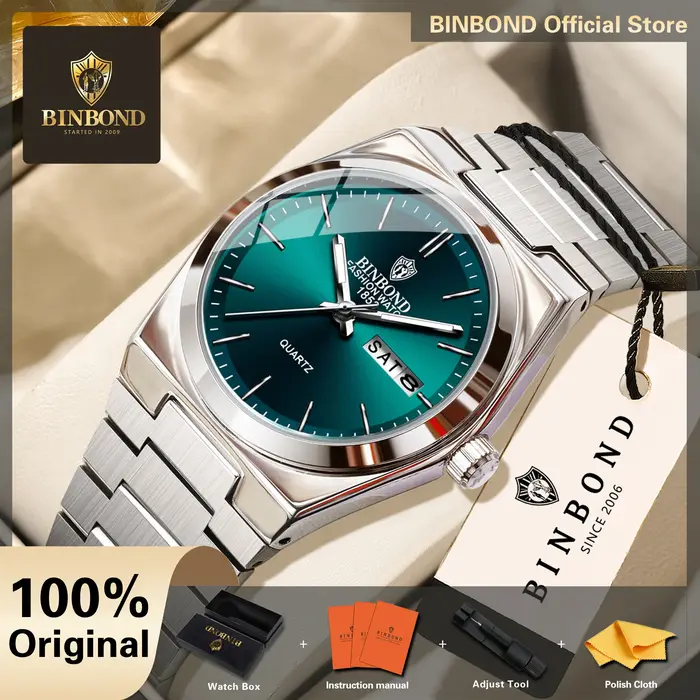 Montres à quartz originales BINBOND pour femmes, montre de luxe lumineuse et étanche pour femmes, montre pour dames + boîte