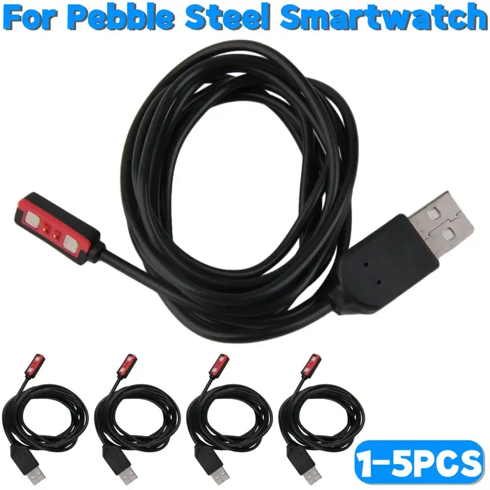 Adaptateur de chargeur de câble de chargement USB pour montre intelligente Pebble Steel noir