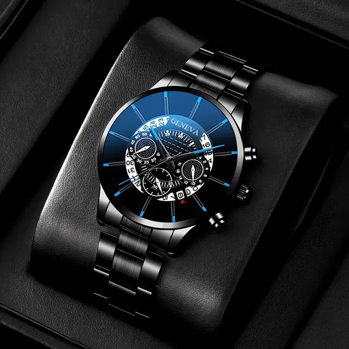 Coffret de 6 montres de luxe pour homme - Quartz analogique - Élégant coffret cadeau