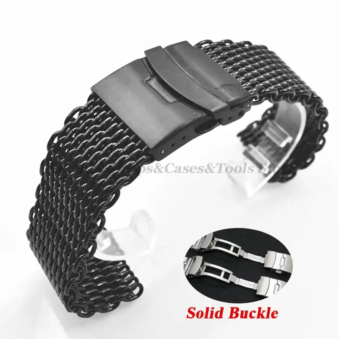 Bracelet de montre requin 4.0mm d'épaisseur pour Seiko pour Omega 18mm 20mm 22mm 24mm