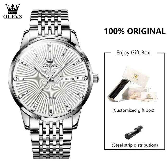 OLEVS 6653 Original hommes mouvement mécanique montre-bracelet de luxe artisan capable montres pour 