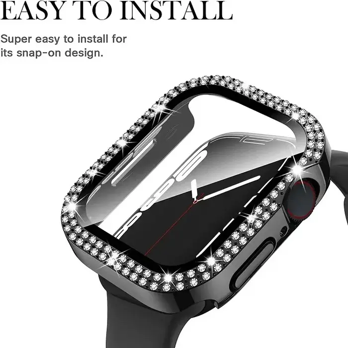 Coque en diamant + Film trempé pour Apple Watch