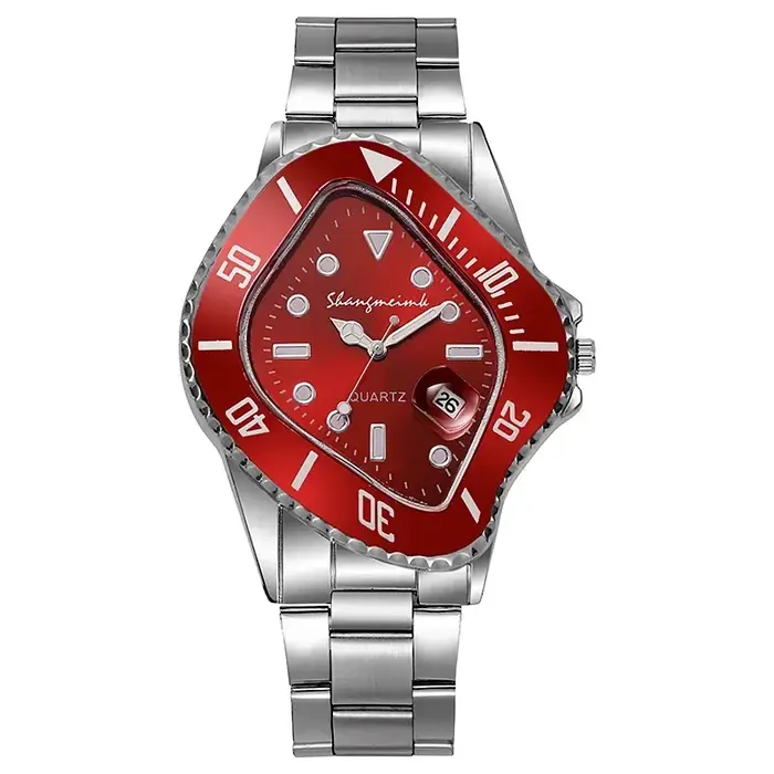 2026 nouvelle montre pour hommes inhabituel Conceptual Reloj Crash fondant torsion en forme de boîtier Quartz montre-bracelet mâle homme rhombique vert horloge