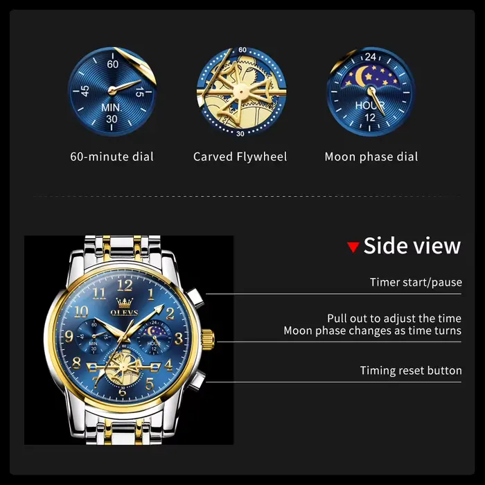 Montres-bracelets classiques de luxe OLEVS 2900 pour hommes