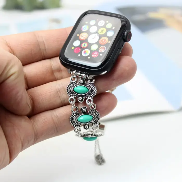 Bracelet en pierre turquoise pour Apple Watch