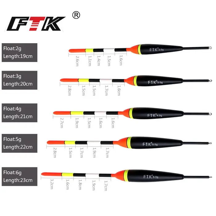 FTK Barguzinsky sapin clair sur le noir 5 pièces/lot flotteur de pêche longueur 19-23cm poids de flo