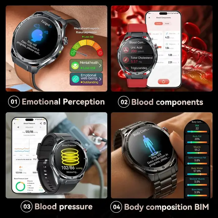 Montre connectée ECG AMOLED pour hommes