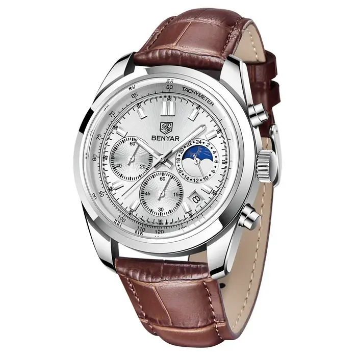 Montre à Quartz pour homme, chronographe de 42mm de diamètre et de 13mm d'épaisseur avec cadran fonc