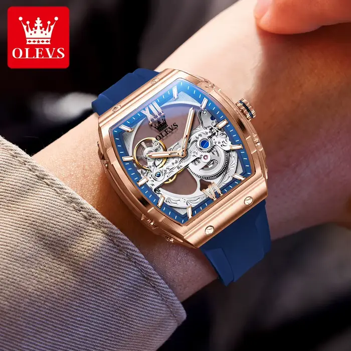 OLEVS 6779 montre pour hommes de luxe squelette Original automatique