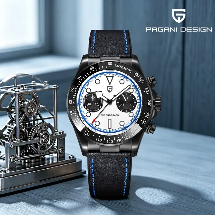 Montres Pagani Design Panda 2026, chronographe haut de gamme pour hommes d'affaires, miroir saphir, mouvement quartz VK64, montre sportive étanche pour hommes.