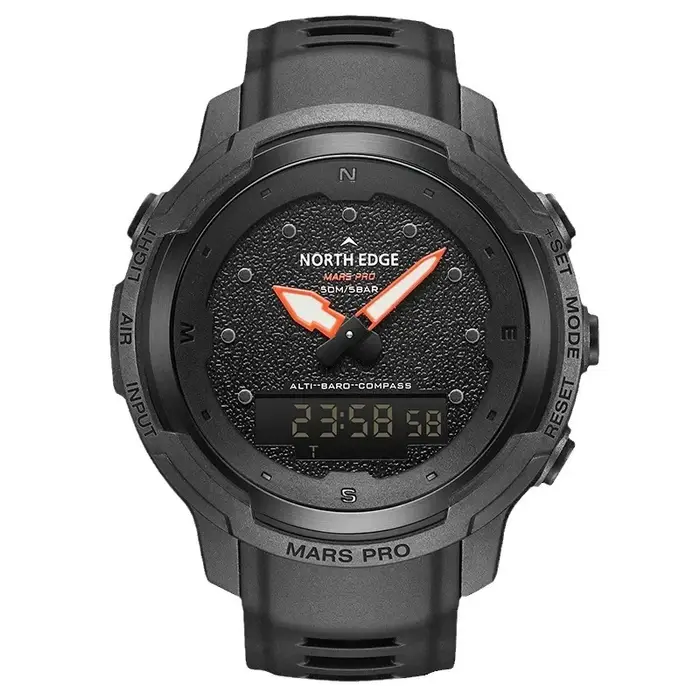 NORTH EDGE montres pour hommes Sports de plein air mâle horloge en Fiber de carbone Altituder bousso