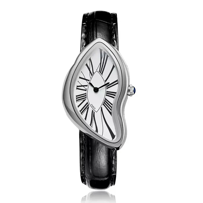 Montre de couple pour homme et femme, montre-bracelet à quartz en cuir noir, de luxe, au design orig