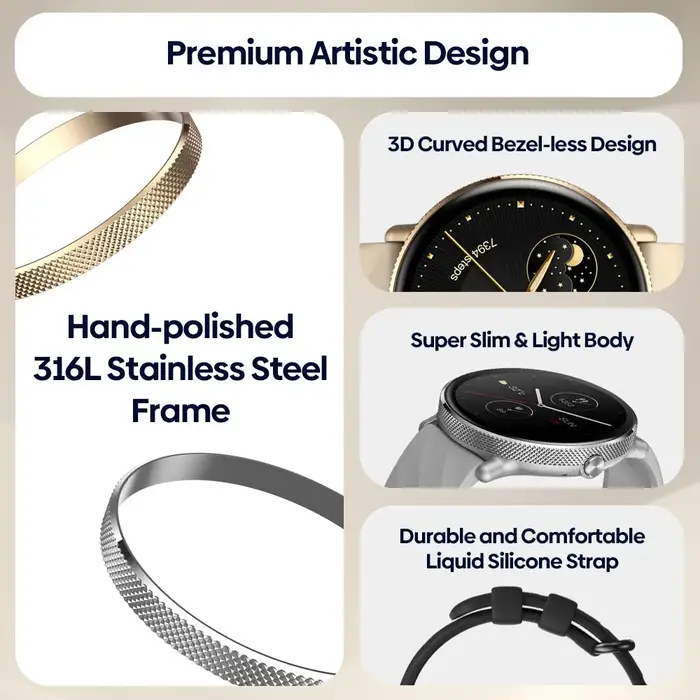 Zeblaze GTR 3 Pro Voix Appelant Montre Intelligente AMOLED Affichage 316L En Acier Inoxydable Fitness Smartwatch Pour Les Femmes