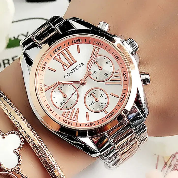 Genève-Montre de luxe en acier inoxydable pour femme