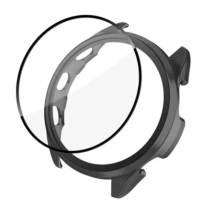 Boîtier PC + verre trempé HD pour Garmin Forerunner 70/170/570/970/965/265/165, coque de protection pour Garmin Active 6-5/Venu 3-4