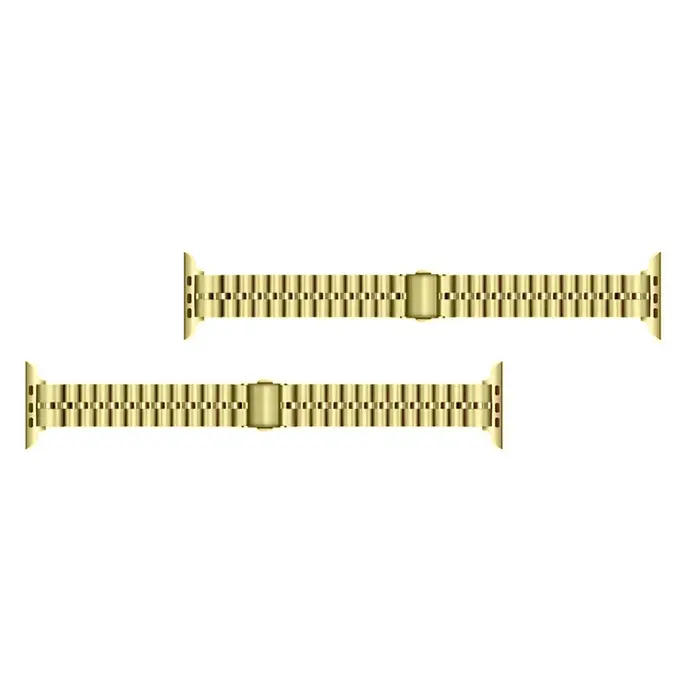 Bracelet pour Apple Watch 7 6 SE en acier inoxydable, trois perles demi-cercle 14mm, bracelet Apple pour iWatch série 5 4 3 2 UTHAI G11