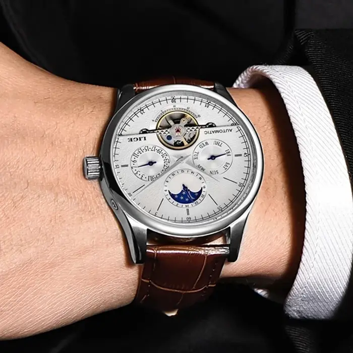 LIGE hommes montres de luxe mâle Tourbillon automatique montre-bracelet sport étanche montre mécanique pour hommes horloge Relogios Masculino