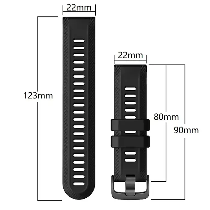 Bracelets de montre officiels pour Garmin Forerunner 955 22mm Bracelet en Silicone