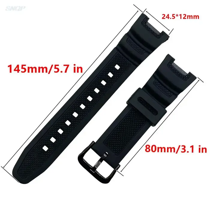 Bracelet de montre en Silicone noir pour Casio SGW-100