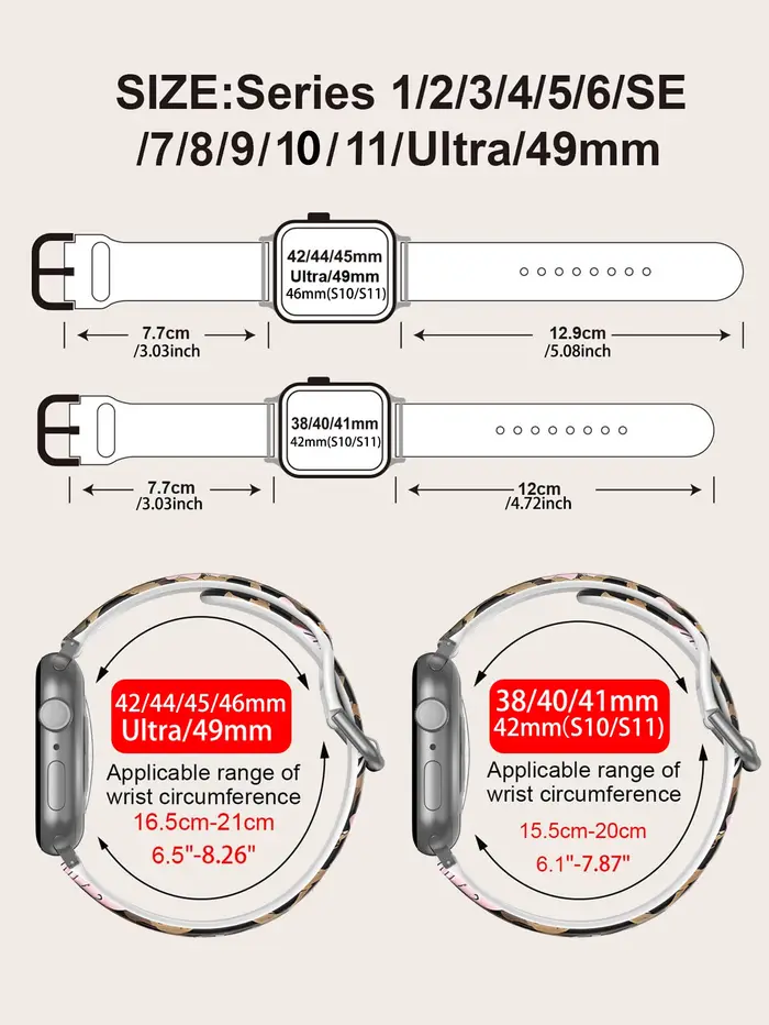 Arc imprimé léopard pour Bracelet de montre Apple 45 mm 44 40 41 38 42mm